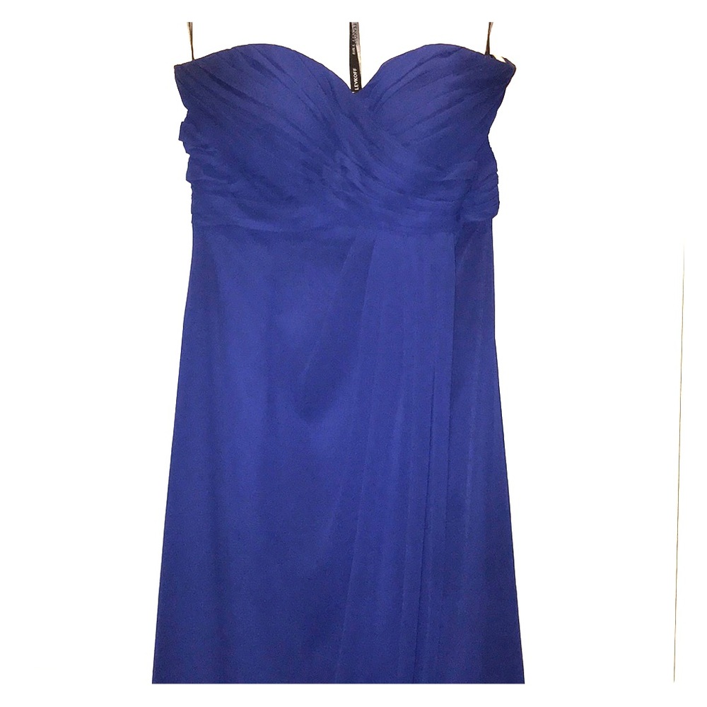 Bill Levkoff royal blue chiffon gown - 6
